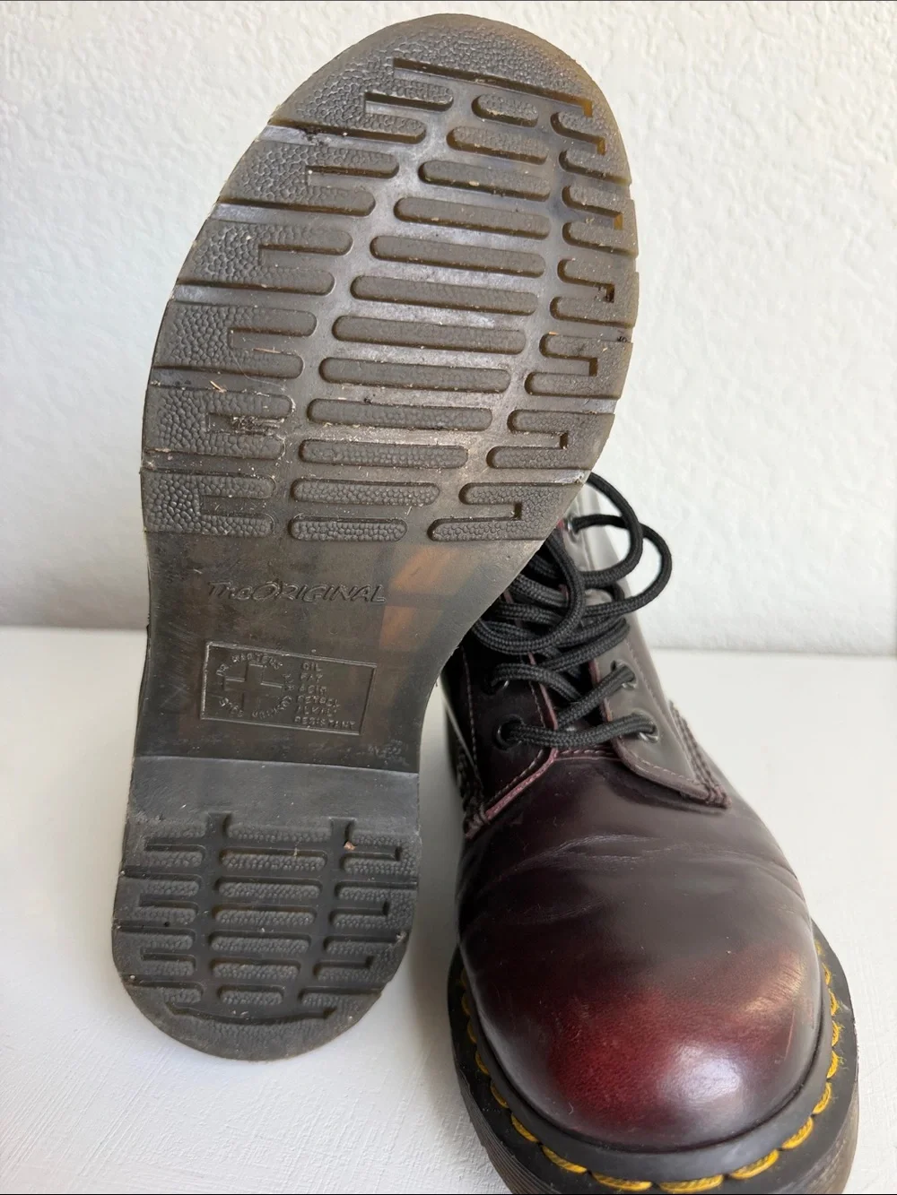 Dr. Martens 8-Eye Leather Boots - Burgundy